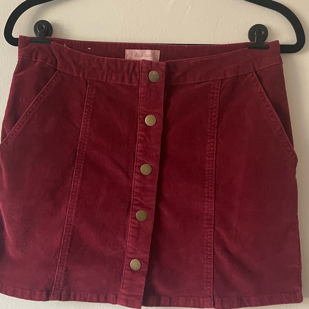 EUC Altar’d State Corduroy Skirt | Wine | Small - Picture 2 of 4